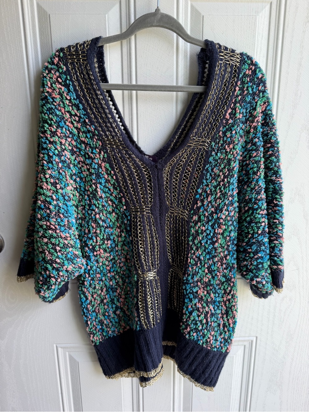 Lily Lagenlook Boho Chunky Knit Dolman Sleeve Sweater 1X Plus Size Cottagecore